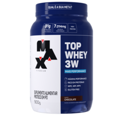 TOP WHEY 3W + PERFORMANCE POTE 900 GR CHOCOLATE - MAX TITANIUM - loja do atleta