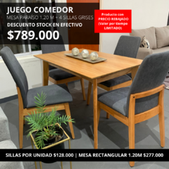 JUEGO COMEDOR GRIS STOCK