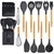 Kit Utensílios de Cozinha 13 Pçs Silicone Cabo de Madeira