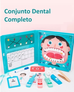 Conjuntos de peças para brincar de médico ou dentista, aprendendo a falar Inglês