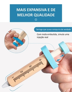 Conjuntos de peças para brincar de médico ou dentista, aprendendo a falar Inglês