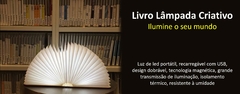 Livro luminária magnético de led carregável com usb