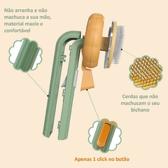 Escova para pentear pets de aço inoxidável com plástico abs