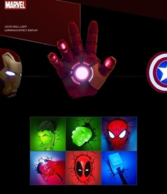 Lâmpada de led 3D de parede da marvel