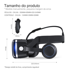 Óculos 3D realidade virtual sem fio com controle remoto 