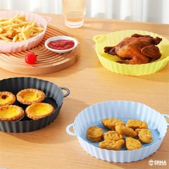 Travessa de fundo para air fryer em silicone