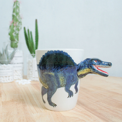 Caneca 3D de cerâmica infantil meus amiguinhos dinossauros e outros bichinhos