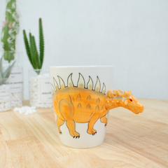 Caneca 3D de cerâmica infantil meus amiguinhos dinossauros e outros bichinhos