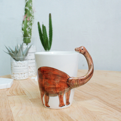 Caneca 3D de cerâmica infantil meus amiguinhos dinossauros e outros bichinhos