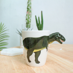 Caneca 3D de cerâmica infantil meus amiguinhos dinossauros e outros bichinhos