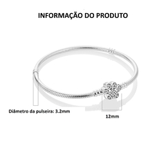 Pulseira de Prata Esterlina 925 compatível com pingentes Daphne