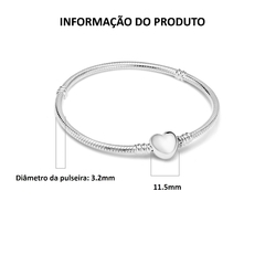 Pulseira de Prata Esterlina 925 compatível com pingentes Daphne