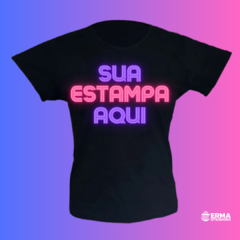 Camiseta 100% algodão feminina baby look personalizada