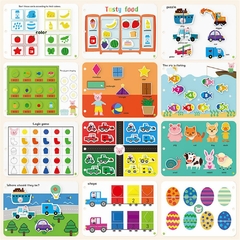 Jogo educativo método montessori para aprender Inglês, crianças acima de 3 anos