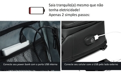 Mochila multifuncional à prova d'água confeccionada em PVC e Oxford com porta USB