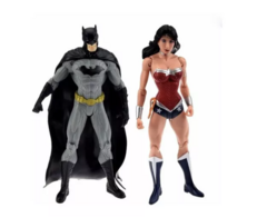 Boneco articulado em PVC do Universo DC Liga da Justiça Batman e Mulher Maravilha