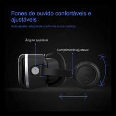 Óculos 3D realidade virtual sem fio com controle remoto 