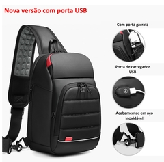 Mochila multifuncional à prova d'água confeccionada em PVC e Oxford com porta USB