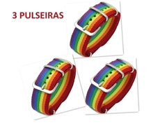 Pulseira do orgulho gay trançada em nylon