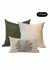 Kit 3 Almofadas Sallina - Verde Musgo e Offwhite