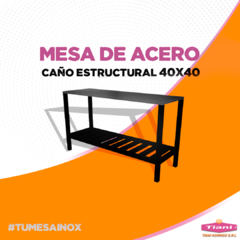 Mesa de Acero Inoxidable 40X40 con estante