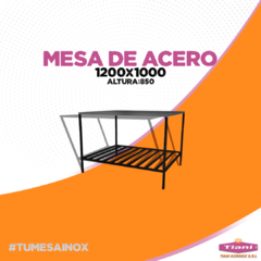 Mesa de Acero Inoxidable 20x20 con estante - #tumesainox