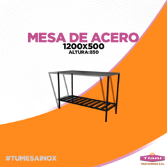 Mesa de Acero Inoxidable 20x20 con estante - tienda online