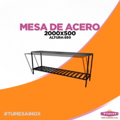 Mesa de Acero Inoxidable 20x20 con estante en internet