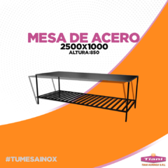 Mesa de Acero Inoxidable 20x20 con estante - comprar online