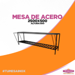 Mesa de Acero Inoxidable 20x20 con estante - comprar online