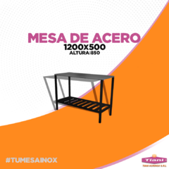 Mesa de Acero Inoxidable 30x30 con estante - tienda online