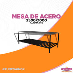 Mesa de Acero Inoxidable 30x30 con estante - comprar online