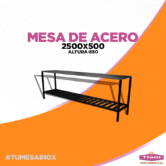 Mesa de Acero Inoxidable 30x30 con estante - comprar online