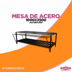 Mesa de Acero Inoxidable 40X40 con estante - #tumesainox