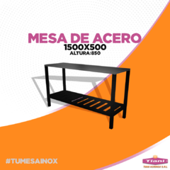 Mesa de Acero Inoxidable 40X40 con estante - #tumesainox