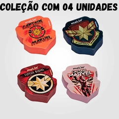 Borracha Coleção Captain Marvel Kit Com 04 Unidades