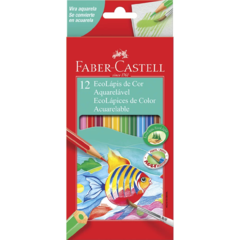 Lápis de Cor Aquarelável Ecolápis de Cor Faber-Castell 12 Cores