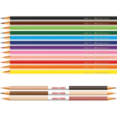 Lápis de Cor Caras e Cores 12 Cores + 6 Tons De Pele Faber Castell na internet