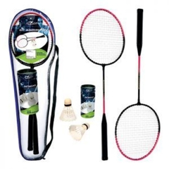 Badminton Kit 2 Raquetes + 3 Petecas + Bolsa Com Zíper - comprar online