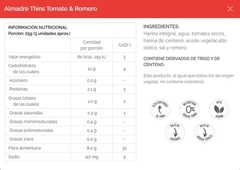 GALLETAS THIN TOMATE Y ROMERO 200 GR ALMADRE - comprar online