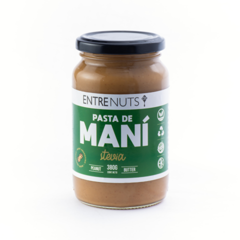 MANTEQUILLA DE MANI CON STEVIA 380 GR ENTRE NUTS