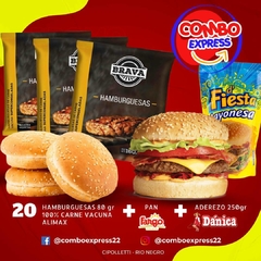 Combo 019 - Hamburguesa 80 gr 20 Unidades