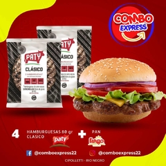 Combo 028 - Hamburguesa 80 gr - 4 Unidades