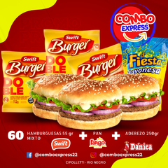 COMBO 049 - HAMBURGUESA SWIFT 55 GR - 60 UNIDADES