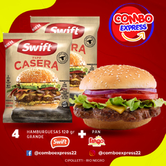 Combo 050 - Hamburguesa Swift Casera - 120 gr 4 Unidades