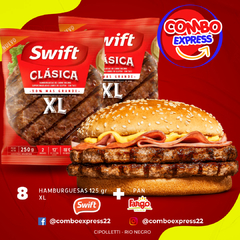 Combo 054 - Hamburguesa Swift XL - 125 gr 8 Unidades