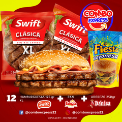 Combo 055 - Hamburguesa Swift XL - 125 gr 12 Unidades