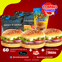 C103 - Hamburguesa Black Label 80 gr / Fargo 60 Unidades