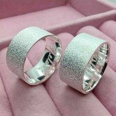 Alianças de namoro Diamantada Quadrada 10mm Prata 950 Legítima Brindes - Bonita de Prata