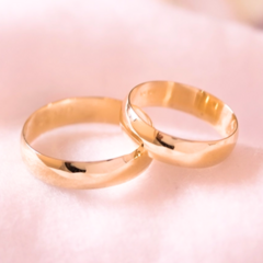 Alianças De Casamento Abaulada Polida 5mm Ouro 18k Brindes - loja online